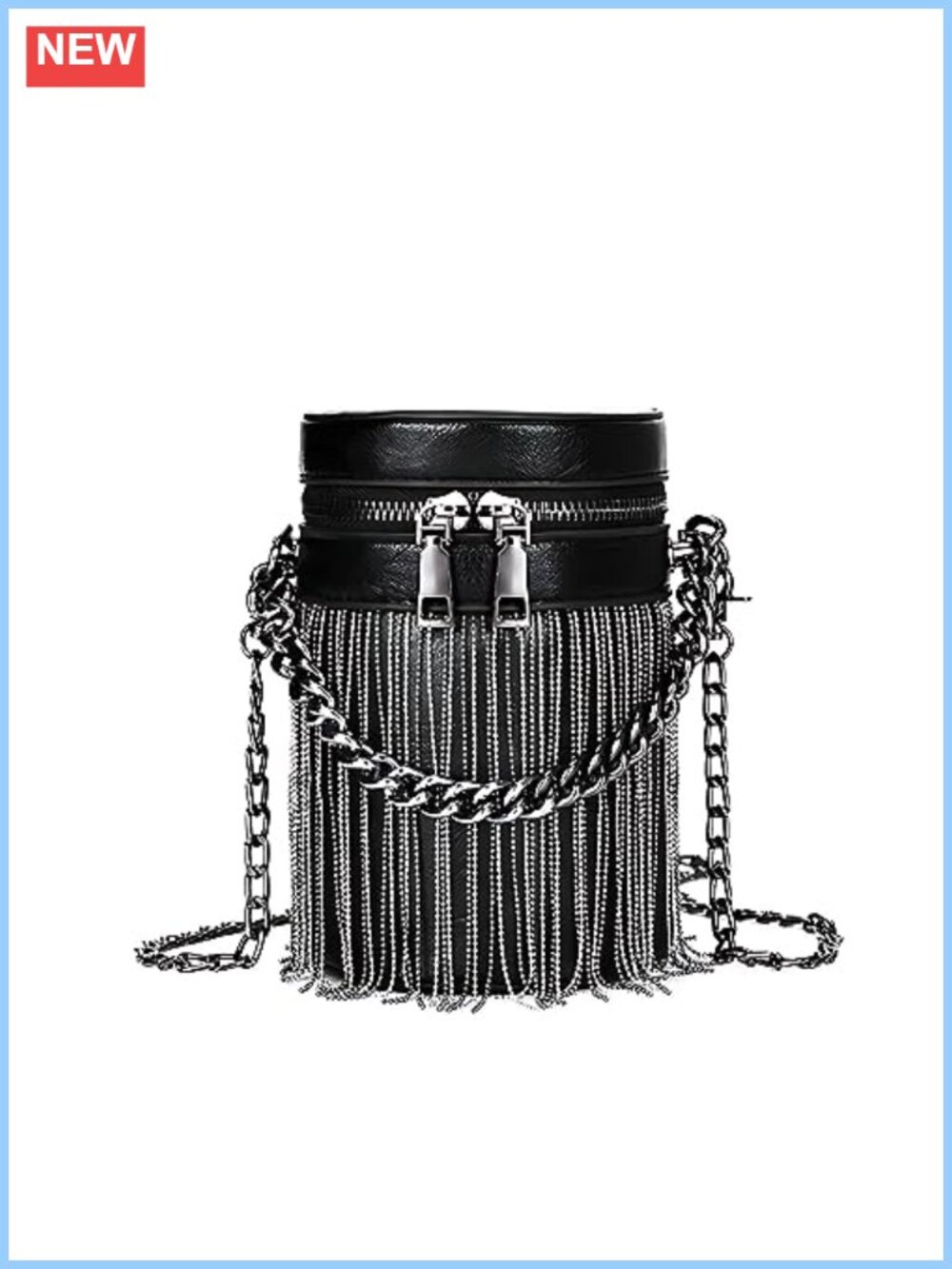 Vegan Leather Punk Tassel Crossbody Bag Gothic Fringe Tote Women
